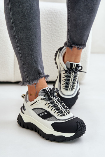 Pealhk Sneakers tüüpi jalanõud Pealiste omad platvormiga Big Star OO274A220 HI-POLY SYSTEM Valget-msuud