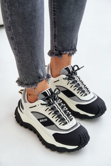 Pealhk Sneakers tüüpi jalanõud Pealiste omad platvormiga Big Star OO274A220 HI-POLY SYSTEM Valget-msuud 2