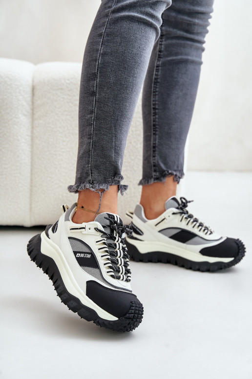 Pealhk Sneakers tüüpi jalanõud Pealiste omad platvormiga Big Star OO274A220 HI-POLY SYSTEM Valget-msuud Pealhk Sneakers tüüpi jalanõud Pealiste omad platvormiga Big Star OO274A220 HI-POLY SYSTEM Valget-msuud