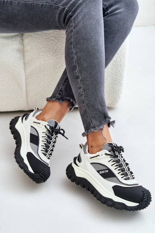 Pealhk Sneakers tüüpi jalanõud Pealiste omad platvormiga Big Star OO274A220 HI-POLY SYSTEM Valget-msuud Pealhk Sneakers tüüpi jalanõud Pealiste omad platvormiga Big Star OO274A220 HI-POLY SYSTEM Valget-msuud