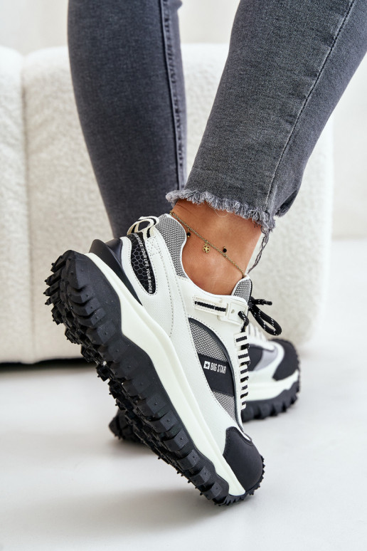 Pealhk Sneakers tüüpi jalanõud Pealiste omad platvormiga Big Star OO274A220 HI-POLY SYSTEM Valget-msuud Pealhk Sneakers tüüpi jalanõud Pealiste omad platvormiga Big Star OO274A220 HI-POLY SYSTEM Valget-msuud