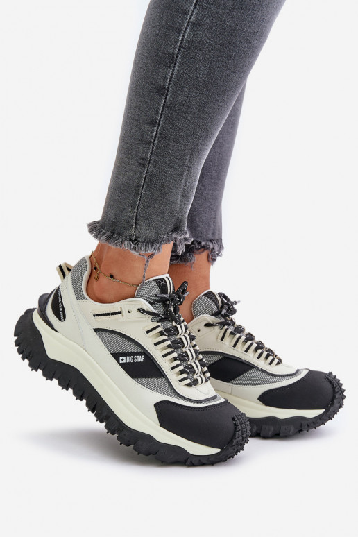 Pealhk Sneakers tüüpi jalanõud Pealiste omad platvormiga Big Star OO274A220 HI-POLY SYSTEM Valget-msuud Pealhk Sneakers tüüpi jalanõud Pealiste omad platvormiga Big Star OO274A220 HI-POLY SYSTEM Valget-msuud