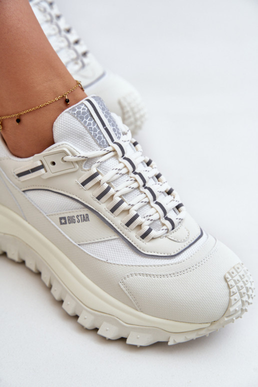 Pealhk Sneakers tüüpi jalanõud Pealiste omad platvormiga Big Star OO274A221 HI-POLY SYSTEM valget värvi Pealhk Sneakers tüüpi jalanõud Pealiste omad platvormiga Big Star OO274A221 HI-POLY SYSTEM valget värvi