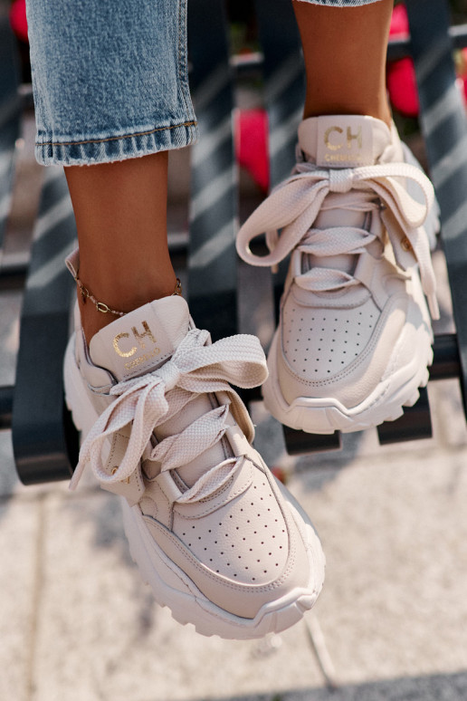 Pealiste omad Pealhk Sneakers tüüpi jalanõud beeži värvi CheBello 4583