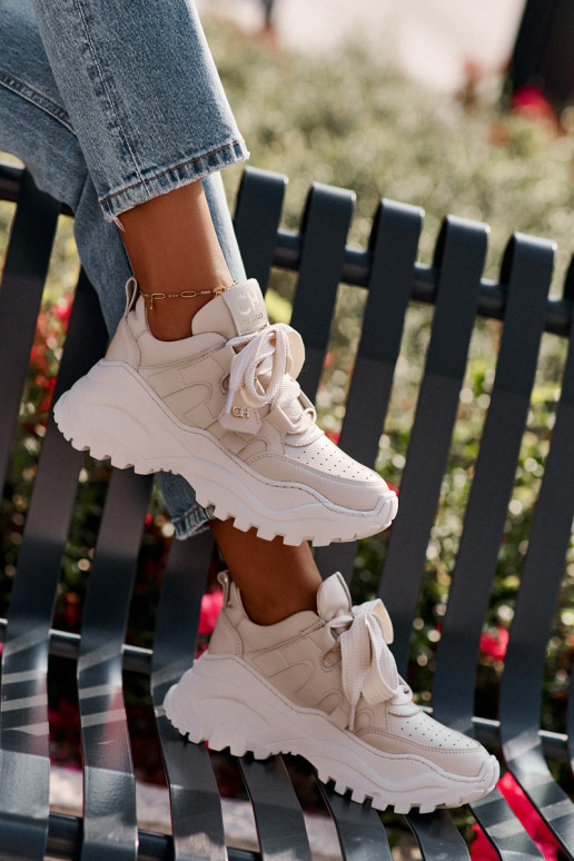 Pealiste omad Pealhk Sneakers tüüpi jalanõud beeži värvi CheBello 4583