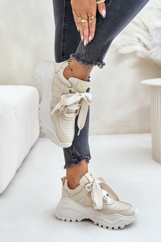 Pealiste omad Pealhk Sneakers tüüpi jalanõud beeži värvi CheBello 4583
