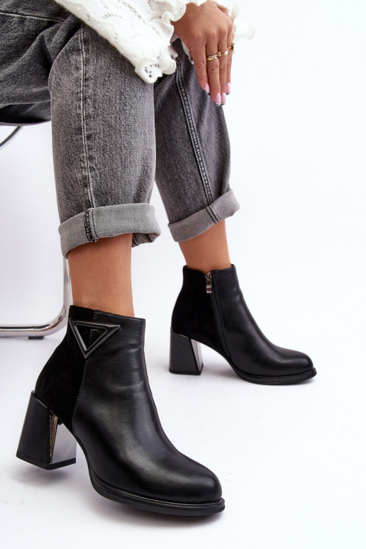 Laque Pealiste poolsaapad kõrge jämeda kontsaga voodriga MR880-093 msuud Laque Pealiste poolsaapad kõrge jämeda kontsaga voodriga MR880-093 msuud