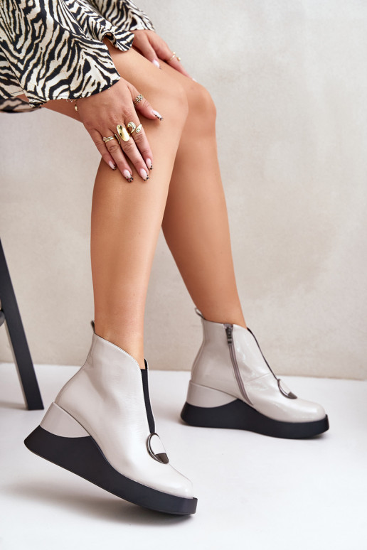 Laque Pealiste poolsaapad Kiilu peal voodriga D&A MR880-136 Halli värvi Laque Pealiste poolsaapad Kiilu peal voodriga D&A MR880-136 Halli värvi