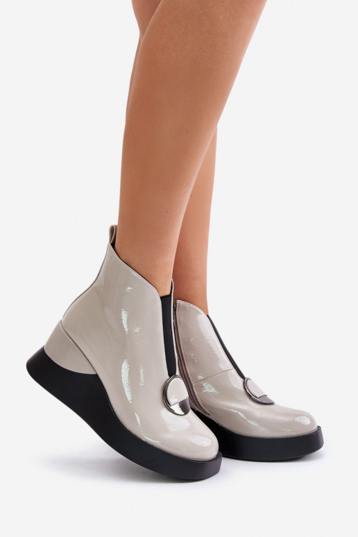 Laque Pealiste poolsaapad Kiilu peal voodriga D&A MR880-136 Halli värvi Laque Pealiste poolsaapad Kiilu peal voodriga D&A MR880-136 Halli värvi