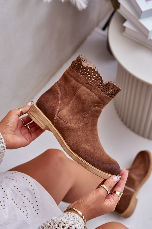 madalad naistesaapad laiade nööridega seemisnakhsed Lesisseski 3624 pruunid värvi