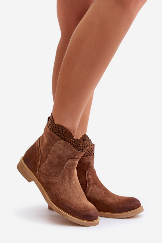 madalad naistesaapad laiade nööridega seemisnakhsed Lesisseski 3624 pruunid värvi