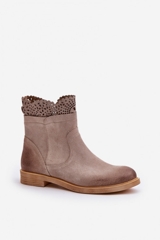 madalad naistesaapad laiade nööridega seemisnakhsed Lesisseski 3624 Cappuccino