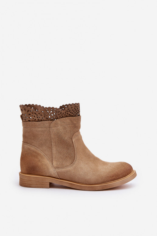 madalad naistesaapad laiade nööridega seemisnakhsed Lesisseski 3624 beeži värvi