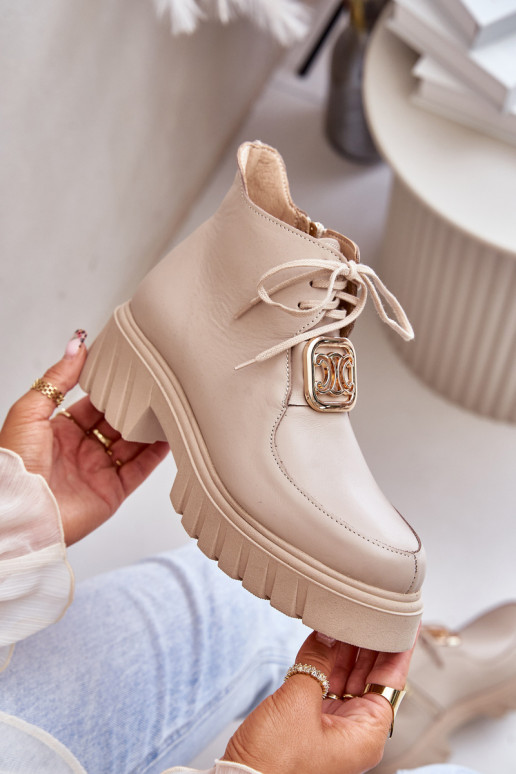 Zazoo 2952 Pealhk Pealiste poolsaapad Kuldse kaunistusega beeži värvi Zazoo 2952 Pealhk Pealiste poolsaapad Kuldse kaunistusega beeži värvi