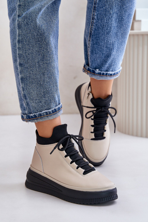 Valgus Pealhk spordijalatsid platvormiga Artiker 55C0554 beeži värvi