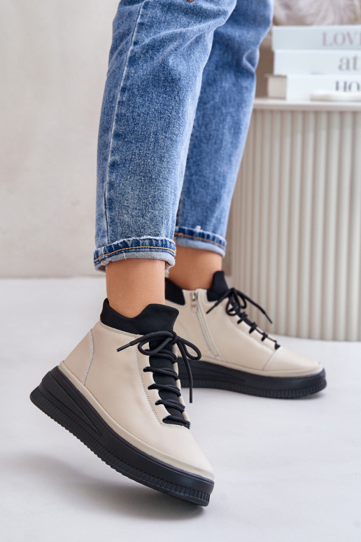 Valgus Pealhk spordijalatsid platvormiga Artiker 55C0554 beeži värvi