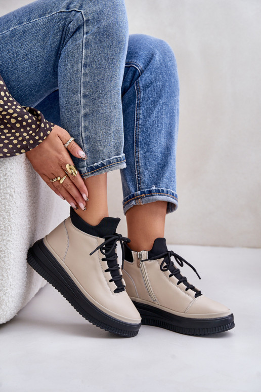 Valgus Pealhk spordijalatsid platvormiga Artiker 55C0554 beeži värvi