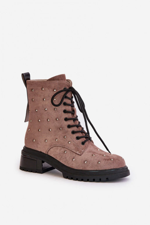 Kaunistustega saapad Pealiste omad voodriga D&A MR880-017 Pruunid värvi Kaunistustega saapad Pealiste omad voodriga D&A MR880-017 Pruunid värvi