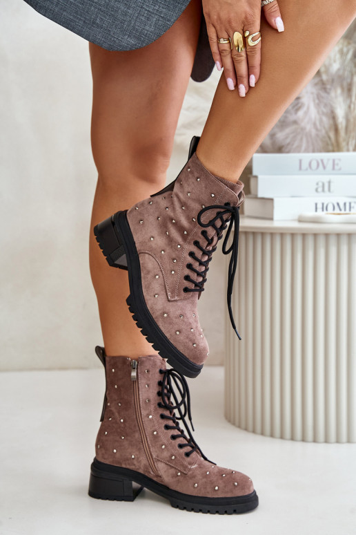 Kaunistustega saapad Pealiste omad voodriga D&A MR880-017 Pruunid värvi Kaunistustega saapad Pealiste omad voodriga D&A MR880-017 Pruunid värvi