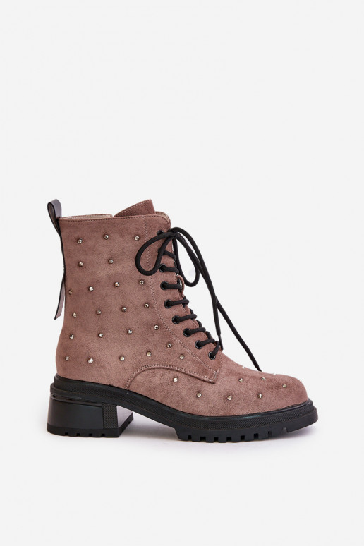 Kaunistustega saapad Pealiste omad voodriga D&A MR880-017 Pruunid värvi Kaunistustega saapad Pealiste omad voodriga D&A MR880-017 Pruunid värvi