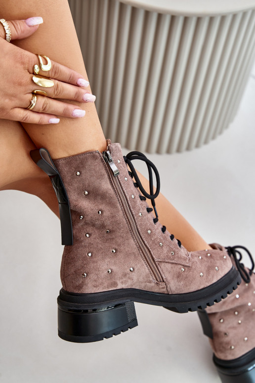 Kaunistustega saapad Pealiste omad voodriga D&A MR880-017 Pruunid värvi Kaunistustega saapad Pealiste omad voodriga D&A MR880-017 Pruunid värvi