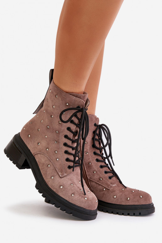 Kaunistustega saapad Pealiste omad voodriga D&A MR880-017 Pruunid värvi Kaunistustega saapad Pealiste omad voodriga D&A MR880-017 Pruunid värvi