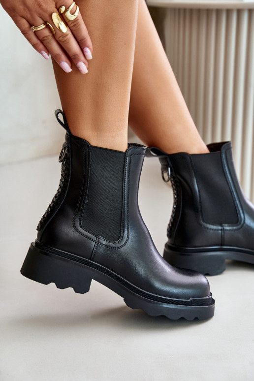 Pealhk stiilsed saapad Dekoratiivse ketiga voodriga D&A JC42-86 msuud Pealhk stiilsed saapad Dekoratiivse ketiga voodriga D&A JC42-86 msuud