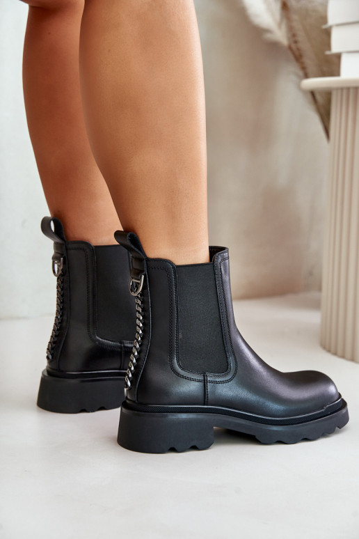 Pealhk stiilsed saapad Dekoratiivse ketiga voodriga D&A JC42-86 msuud Pealhk stiilsed saapad Dekoratiivse ketiga voodriga D&A JC42-86 msuud