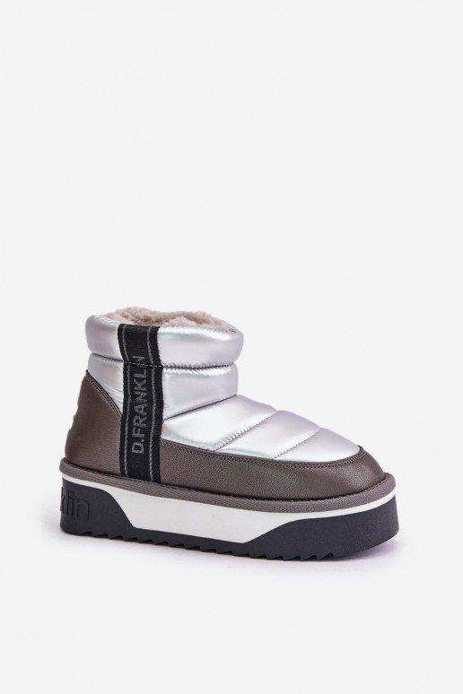 Sellel ondal nööpidega lumesaapad Paksu talla peal D.Franklin DFSH371010 Hõbedat värvi Sellel ondal nööpidega lumesaapad Paksu talla peal D.Franklin DFSH371010 Hõbedat värvi