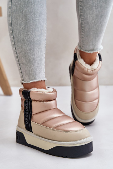 Sellel ondal nööpidega lumesaapad Paksu talla peal D.Franklin DFSH371010 beeži värvi