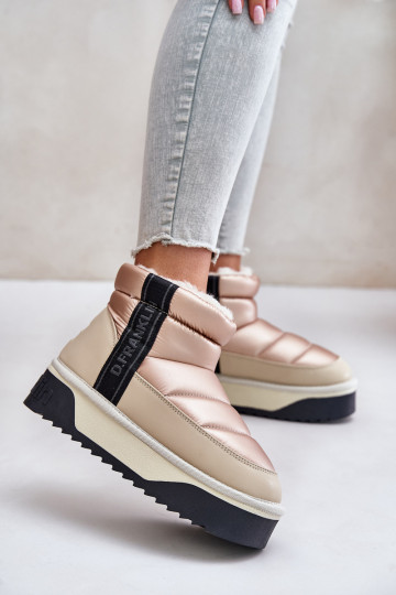 Sellel ondal nööpidega lumesaapad Paksu talla peal D.Franklin DFSH371010 beeži värvi 2