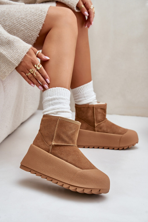 voodriga seemisnakhsed nööpidega lumesaapad platvormiga Big Star OO274A212 pruunid värvi voodriga seemisnakhsed nööpidega lumesaapad platvormiga Big Star OO274A212 pruunid värvi