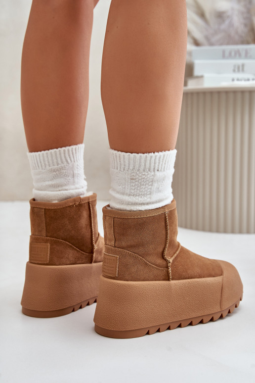 voodriga seemisnakhsed nööpidega lumesaapad platvormiga Big Star OO274A212 pruunid värvi voodriga seemisnakhsed nööpidega lumesaapad platvormiga Big Star OO274A212 pruunid värvi