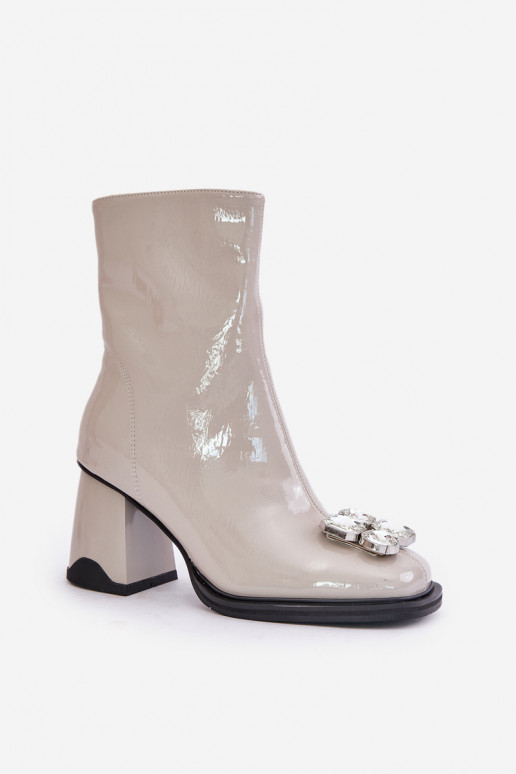 Laque Pealiste poolsaapad kaunistustega D&A MR880-019 Halli värvi Laque Pealiste poolsaapad kaunistustega D&A MR880-019 Halli värvi