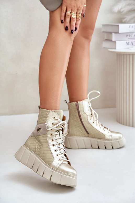 Pealhk Pealiste poolsaapad platvormiga Sellel onciejka 06751-25 Kuldset värvi