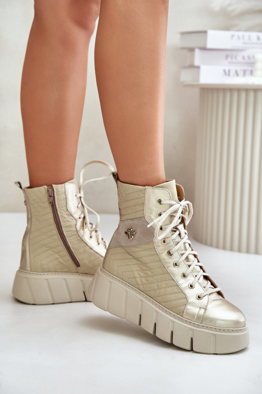 Pealhk Pealiste poolsaapad platvormiga Sellel onciejka 06751-25 Kuldset värvi