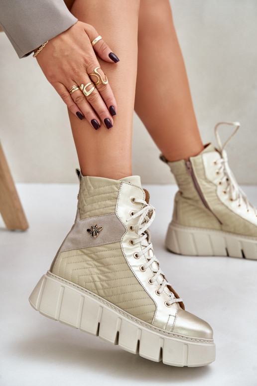 Pealhk Pealiste poolsaapad platvormiga Sellel onciejka 06751-25 Kuldset värvi