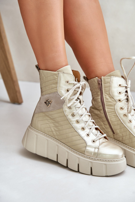 Pealhk Pealiste poolsaapad platvormiga Sellel onciejka 06751-25 Kuldset värvi