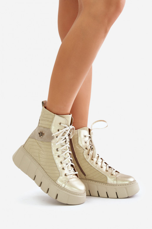 Pealhk Pealiste poolsaapad platvormiga Sellel onciejka 06751-25 Kuldset värvi