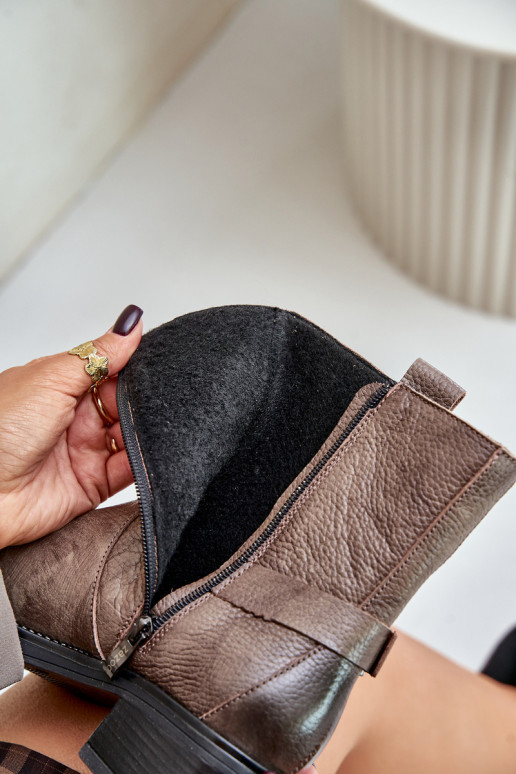 Zazoo 60480 Pealhk Pealiste poolsaapad Sellel ondala kontsaga voodriga pruunid värvi-Halli värvi