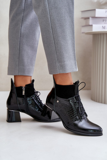 Zazoo 60503 Pealhk Pealiste poolsaapad kõrge jämeda kontsaga voodriga msuud