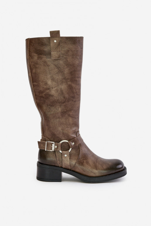 Zazoo 70141 Pealhk naiste pika säärega saapad Enne Põlve pruunid värvi