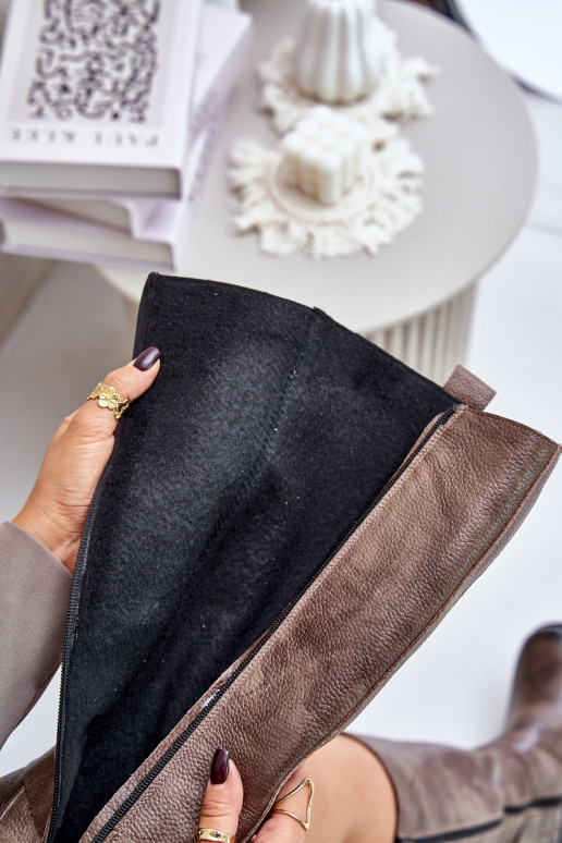 Zazoo 70141 Pealhk naiste pika säärega saapad Enne Põlve pruunid värvi