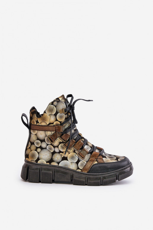 Pealhk sileda tallaga Nööritavad poolsaapad Sellel onciejka 06158-25 Kuldset värvi