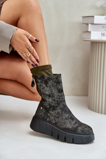 Pealhk Pealiste poolsaapad platvormiga Sellel onciejka 06766-09 Khakivärvi