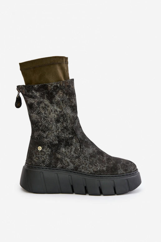 Pealhk Pealiste poolsaapad platvormiga Sellel onciejka 06766-09 Khakivärvi