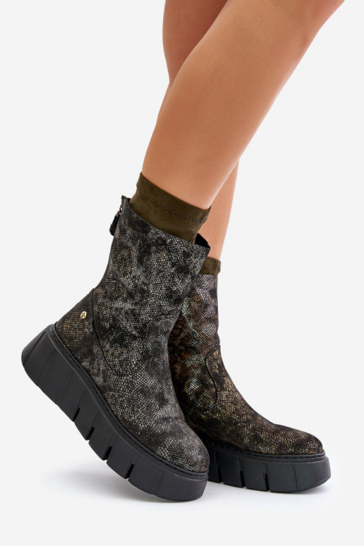 Pealhk Pealiste poolsaapad platvormiga Sellel onciejka 06766-09 Khakivärvi