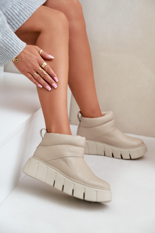 Zazoo 60470 Pealhk Pealiste poolsaapad soojad saapad platvormiga Elevandiluu värvi