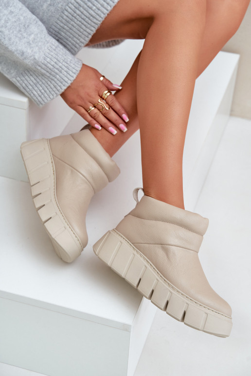 Zazoo 60470 Pealhk Pealiste poolsaapad soojad saapad platvormiga Elevandiluu värvi