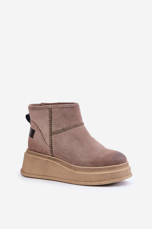 Pealhk seemisnakhsed nööpidega lumesaapad Pealiste poolsaapad platvormiga I Koturnie Sellel onciejka 06769-02 tumepruuni värvi